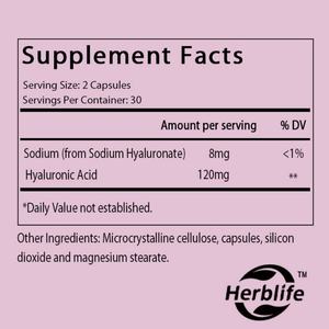 OEM/ODM Vente chaude Acide hyaluronique 120 mg, Complément alimentaire, Soutien à la santé de la peau, 60 capsules végétales, jusqu'à 30 jours de provision - Product Image 2