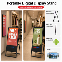 Support publicitaire numérique portable pliable sur pied, écran LCD LED vidéo mural personnalisé avec menu numérique pour restaurant