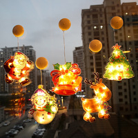 Lumières décoratives de Noël LED IP44 transfrontalières les plus vendues, en forme de Père Noël, Bonhomme de neige, Cerf, 400 mm, avec ventouse pour fenêtre, pour les fêtes