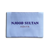 Étiquettes tissées rectangulaires personnalisées écologiques en satin, impression numérique, bords découpés au laser, pour col, taille, manches et étiquettes de lavage