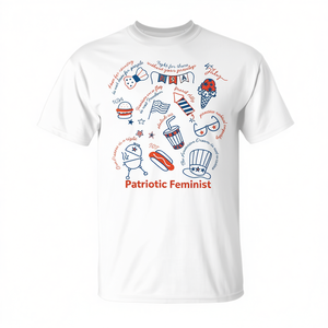 Camiseta para mujer con diseño patriótico y feminista del 4 de julio, diseño rojo, blanco y azul - Product Image 2