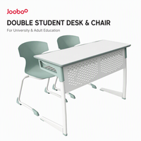 Meubles scolaires, ensemble de bureau et chaise double pour étudiants avec structure en métal et plateau en bois pour une utilisation en classe moderne