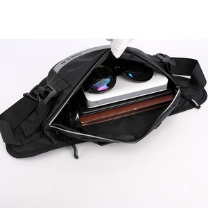 Sac banane pour homme Touch Slics, noir, avec sangle réglable, imperméable, pour le cyclisme en extérieur, usage quotidien, couleur unie, design à lettres - Product Image 5