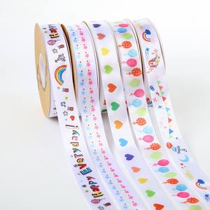 شريط مطبوع بتصميم الحب بالجملة، عرض 3.8 سم، وجه واحد من الغروغران لتزيين الحفلات والحرف اليدوية أو مشابك شعر الفتيات - Product Image 1