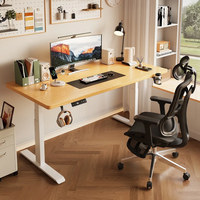 Table de bureau électrique réglable en hauteur Wquantum à double moteur, table de travail pour ordinateur portable, table de bureau électrique