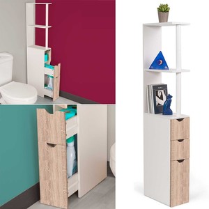 <span class=keywords><strong>Meuble</strong></span> de salle de bain de couleur blanche, étagère de rangement au-dessus des toilettes, armoire de salle de bain - Product Image 3