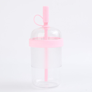 Nouvelle tasse à boisson transparente anti-fuite personnalisée de 540 ml pour jus de boba, sans BPA, réutilisable, en plastique, avec paille, pour les voyages - Product Image 6