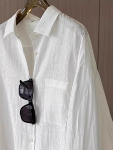 Wholesale 2025 Linen <strong>Top</strong> for Ladies Summer Vintage Casual White Shirt Long Sleeves Sizes S-5XL Cotton Lined for <strong>Winter</strong> Woven - Product Image 2