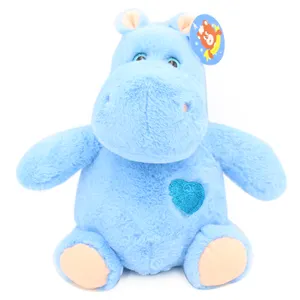 Sevimli pembe hippo mavi özel dolması hippo oyuncak peluş hippo CE sertifikası ile