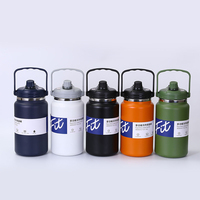 Bouteille d'eau isotherme portable en acier inoxydable grande capacité 4000 ml (133,3 oz) pour camping et voyage, seau à glace isolé