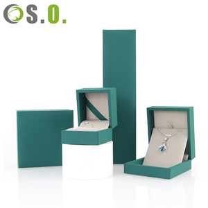 Boîtes d'emballage pour bijoux en similicuir PU de qualité supérieure, personnalisées en gris, rouge et vert, pour collier, bracelet, bague, boucles d'oreilles, boîte à bijoux - Product Image 6