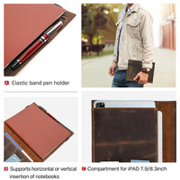 Cuaderno de piel auténtica B5 con logotipo personalizado impreso retro cubierta completa en relieve hecho a mano con ranura para bolígrafo CF9061