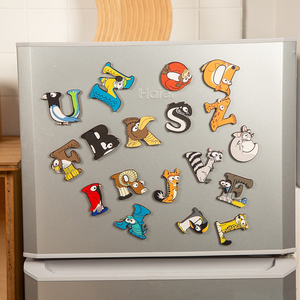 Su misura animale in legno magneti frigo giocattolo educativo Set lettere <span class=keywords><strong>alfabeto</strong></span> ABC Puzzle <span class=keywords><strong>per</strong></span> i bambini tra cui componenti in metallo - Product Image 2