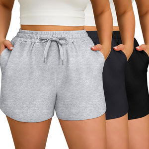 Shorts Casuales de Verano para Mujer, Versátiles, Ricos en Algodón, Transpirables, Largo a Medio Muslo, Bolsillos Laterales Inclinados, Cintura Elástica, Perfectos para - Product Image 6