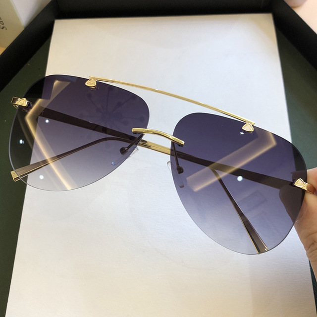 aviator frameless glasses for men
