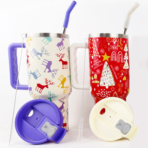 Serie Navideña, Termo de Acero Inoxidable de 40 oz con Asa, Botella de Agua Aislada al Vacío, Mantiene la Temperatura de 6 a 12 Horas - Product Image 3