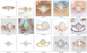 Anillos de Plata de Ley 925 con Halo de Circonitas Blancas Redondas y Piedra Lunar Natural, Anillos de Boda Chapados en Oro Rosa - Product Image 4