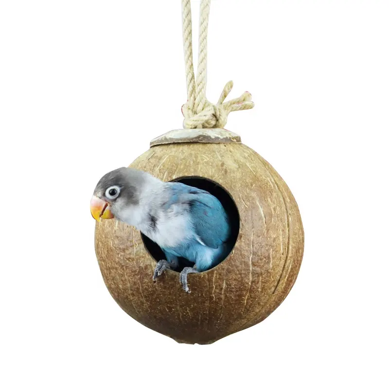 DIY 애완 동물 새 둥지 케이지 서식지 액세서리 공급 조류 자연 코코넛 쉘 제품 야외 조류 집
