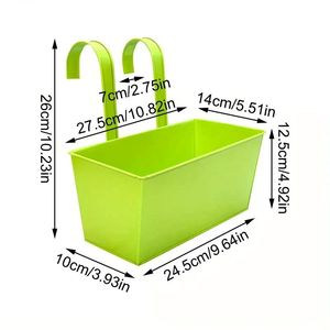Macetas Colgantes Rectangulares Coloridas para Hogar y Balcón, Macetas Apilables con Orificio <span class=keywords><strong>de</strong></span> Drenaje - Product Image 5
