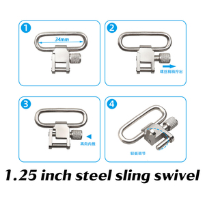 Conector de Correa de Alto Rendimiento de 1.25 Pulgadas, Ligero, Mecanizado por CNC, de Acero Inoxidable, Accesorio Táctico para Caza al Aire Libre - Product Image 2