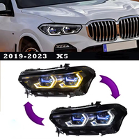 Faro delantero de estilo automotriz para BMW X5 G05 X6 G06 2019-2023, conjunto de faros LED láser, DRL, proyector de doble color.