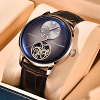 PAGANI Design 1796 Montre Automatique de Luxe Sport pour Homme Tourbillon 42mm Cadran Lumineux Bracelet en Cuir Boîtier en Acier Inoxydable 100M