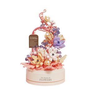 Bloques <span class=keywords><strong>de</strong></span> Construcción <span class=keywords><strong>de</strong></span> Flores, Juego <span class=keywords><strong>de</strong></span> Construcción Hymn of Flowers, Rompecabezas Floral 3D, Bloques <span class=keywords><strong>de</strong></span> Construcción Estéticos para Decoración del Hogar, Venta al por Mayor OEM - Product Image 1