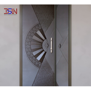 Porte d'entrée moderne, minimaliste, à cadre fin, en aluminium sur mesure, résistante aux impacts de cyclone, insonorisée, à rupture de pont thermique, pare-balles, de qualité professionnelle - Product Image 1