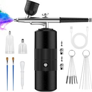 Kit aérographe portable rechargeable USB pour barbier, tatouages, cheveux, ongles, maquillage, pistolet pulvérisateur sans fil avec compresseur - Product Image 1