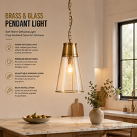Lanterne suspendue en verre grainé de style farmhouse moderne XZ, luminaire suspendu LED en laiton, cage en verre transparent, lustre avec chaîne réglable