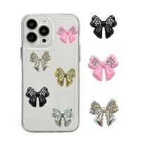 Breloques décoratives en résine à dos plat, motif ballerine actrice ajourée, noir et blanc, avec strass, style dessin animé élégant, pour coques de téléphone