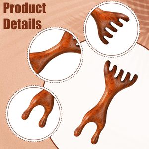 Peigne à dents larges en bois de santal rouge fait main pour masser le cuir chevelu, pliable, pour la maison, les voyages et l'utilisation en salon - Product Image 4