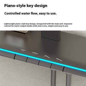 Robinet de douche de salle de bains exposé à conception de clé de piano carrée ensemble de mélangeur de douche d'eau chaude froide corps en laiton vanne en céramique à cascade à 3 voies - Product Image 5