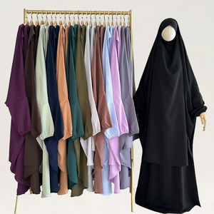 Premium 2-teiliges Nida Jilbab Set mit Rocktaschen Großhandel Islamische Kleidung Gebetsset Schlicht Ramadan Eid Türkischer Jilbab - Product Image 2