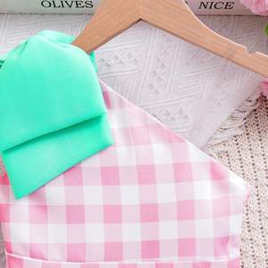 <span class=keywords><strong>Abbigliamento</strong></span> da ragazza alla moda 2025 con Design Super fiocco Plaid rosa abito da principessa con spalle scoperte abiti dolci per ragazze <span class=keywords><strong>abbigliamento</strong></span> per bambini - Product Image 4