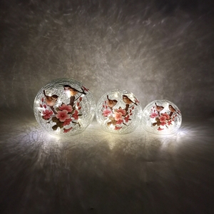 LED Tabletop Luminous Glass Ball <strong>Decoration</strong> Mosaic Bird and <strong>Spring</strong> <strong>Decoration</strong> for Family Dining Table Indoor and Outdoor - Product Image 1