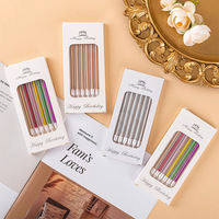 Bougies d'anniversaire en forme de crayon, lot de 6, décoration de gâteau, fournitures de fête, 6 couleurs au choix, décoration de gâteau