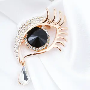 Fashion Angel Tears Diamond Eyelashes Brooch Collar Brooches Pin For Clothing Accessories