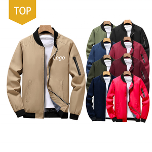 Giacca Bomber da <span class=keywords><strong>Uomo</strong></span> <span class=keywords><strong>Casual</strong></span> a Maniche Lunghe Autunnale Antivento con Logo Personalizzato - Product Image 1