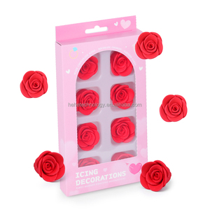 Topverkoper 8 Counts Rose Hagelslag Cake Decoratie Eetbare Bloemen Valentines Poedersuiker Hagelslag Glazuur Decoraties Voor Cupcake