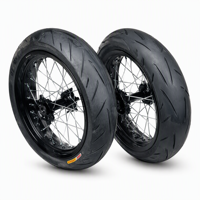 Ensemble de roues Sur-Ron Ultra Bee Black de 17 pouces, construction durable, conversion pour la route, jante en aluminium, aucune modification requise