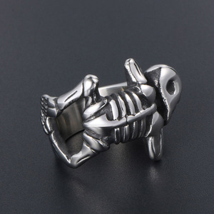 Skeleton Skull <b>Ring</b> <b>Titanium</b> Steel Men's Fashion Jewelry Gift SA511 - Product Image 4