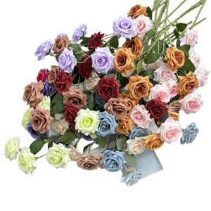 Rosas Artificiales de Seda, Flores Multicolores para Decoración de Bodas, Decoración del Hogar, Accesorios de Fotografía, Alta Simulación - Product Image 5