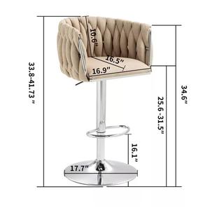 <span class=keywords><strong>Bar</strong></span> ghế kim loại nhung xoay cao hiện đại sang trọng nhà bếp Phân thanh ghế cho thanh bảng - Product Image 5