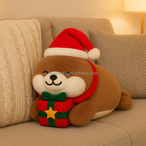 Fournisseur de jouets en peluche personnalisés Sceau de Noël <span class=keywords><strong>Animal</strong></span> en peluche avec boîte-cadeau Poupée en peluche douce OEM ODM Décoration de vacances Cadeau pour enfants - Product Image 2