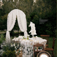 Tissu en dentelle florale romantique en polyester, plusieurs couleurs, taille personnalisée, largeur 280 cm, draperies pour arche de mariage, décoration photo pour événements
