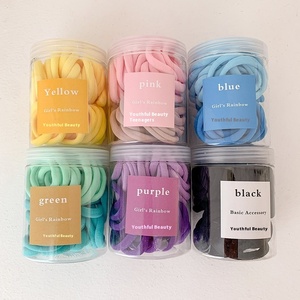 Lot de 50 Élastiques à <span class=keywords><strong>Cheveux</strong></span> sans Couture Dégradé de Couleurs, Bandeaux Colorés Très Élastiques pour Filles et Enfants, Caoutchoucs <span class=keywords><strong>Couleur</strong></span> Bonbon - Product Image 2