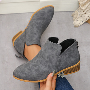 <span class=keywords><strong>Botas</strong></span> Cortas de Tacón Medio <span class=keywords><strong>para</strong></span> Mujer, Estilo Bota, Nuevas, con Cierre Trasero, Venta al Por Mayor - Product Image 3