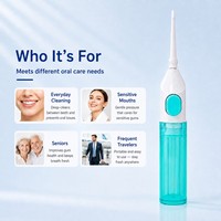 Jet d'eau dentaire portable, irrigateur buccal à pression d'air, brossette à eau sans fil pour le nettoyage des dents