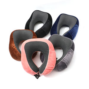 Bantal Leher Memory Foam Bentuk U Custom, Bantal Pijat Portabel untuk Perjalanan Luar Ruangan dengan Cetakan Kartun untuk Tidur & Relaksasi - Product Image 1